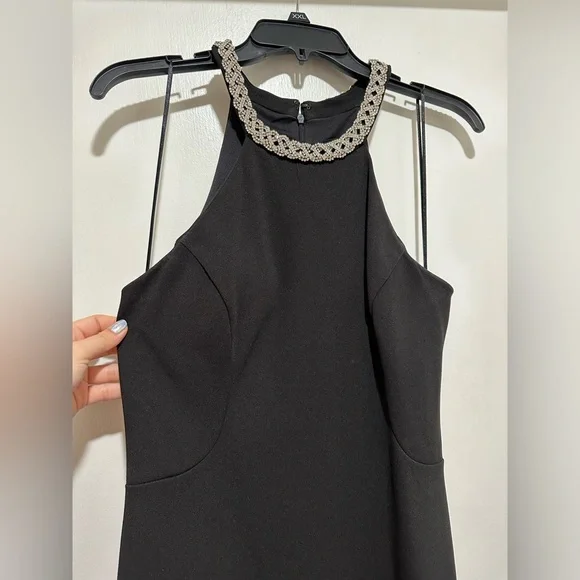 NIGHTWAY Elegant Evening Gown W/Rhinestone Halter Neckline - Picture 5 of 7